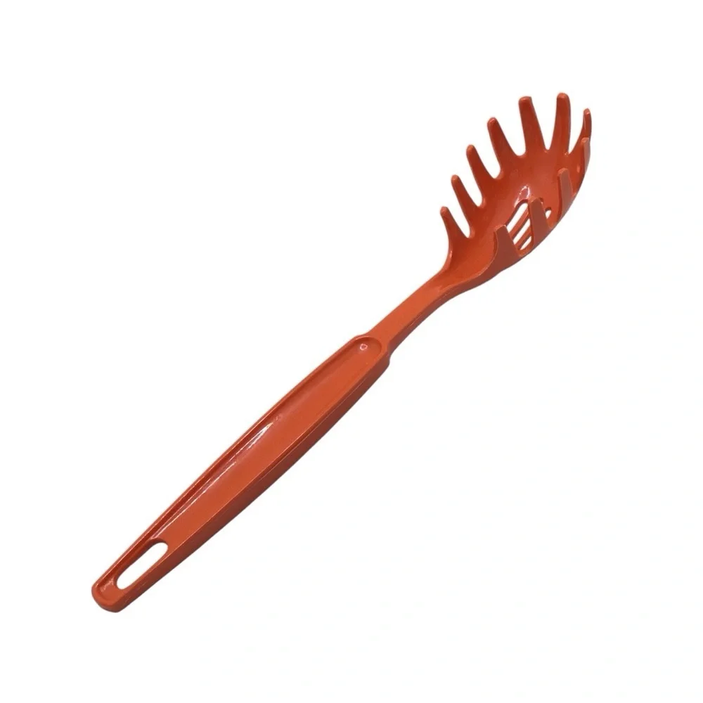 Ekco Pasta Server Spaghetti Spoon Orange Heat-Resistant Nylon Slotted Utensil